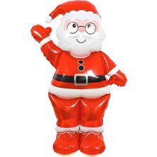 Büyük Kırmızı Noel Baba Yılbaşı Folyo Balonu, Neşeli ve Renkli Kutlama Dekoru