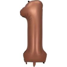 Karamel 1 Rakam Folyo Balon 34 Inç – Şık Parti Süsü