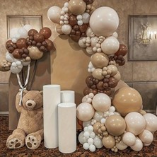 125 Adet, Kahverengi Krem  Balon Zinciri