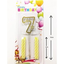 Mika Şeffaf 7 Rakam Gold Mum 12CM