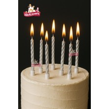 10 Lu Burgulu Gümüş Mum 7.5cm