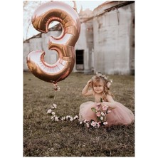 Folyo Balon Rakam Helyum Uyumlu 100 cm Rosegold Renk