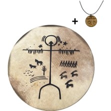 Kam Şaman Davulu, Nağara Çap 45CM, Tokmak, Kolye ve Kılıf Hediye