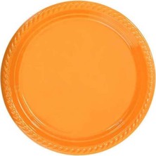 Plastik Tabak Turuncu 25 Adet 23CM.