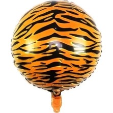 Kaplan Desenli Yuvarlak Folyo Balon