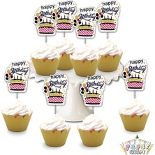 Mini Party Store 8'li Simli Eva Delux Kürdan Happy Birthday