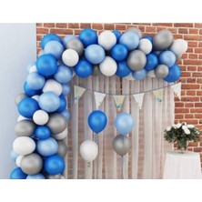 30 Adet Gri Mavi Lacivert Balon Konsept Hediye Balon