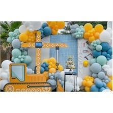 100' Lü Iş Makineleri Tema Balon Zinciri Paket