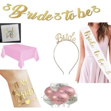 Bride To Be Parti Seti Bride Taç Kuşak Dövme Masa Örtüsü Peçete Bride Yazı ve Balon