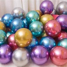 Beren Parti 15 Adet Mor Krom Balon 5 Inç Küçük Boy Parlak Renkli Parti Dekorasyonu