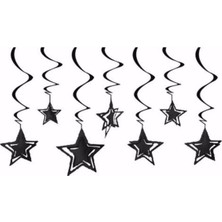 Mini Party Store 10'lu 3D Tavan Süs Yıldız Siyah