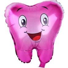 Konfeti Süs Pembe Diş Folyo Balon