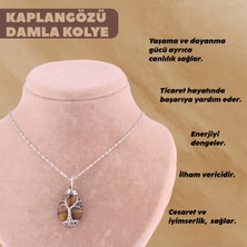 UltraMint Doğal Kaplan Gözü Taşlı Damla Kolye Ucu, Şık ve Enerji Dolu Takı