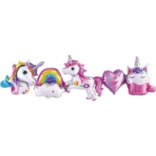 Unicorn Konsept Folyo Balon - Balon Zinciri Seti - Zincir Balon - Doğum Günü Parti Seti Malzemeleri