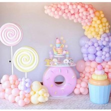 - Makaron Soft Balon Zincir Pembe Sarı Lila