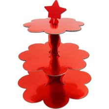 Kırmızı Cupcake Standı