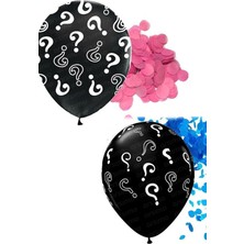 Cinsiyet Belirleme (Soru Işareti) Balonu Cinsiyet Partisi Konfetili Balon