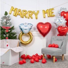 Parti Marry Me Gold Folyo Balon Seti