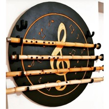 Şık Yuvarlak Oymalı Ney Askılığı, Dekoratif ve Zarif Tasarım