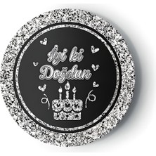 Gümüş Iyi Ki Doğdun 8 Li Karton Tabak ve Bardak