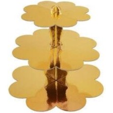 3 Katlı Cupcake Parti Standı Mat Gold