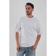 Yumuşak Dokulu Bisiklet Yaka Oversize T-Shirt