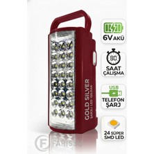 farissu Gold Silver GS-2400 Şarjlı LED Işıldak: 24 Smd LED + Powerbank Özellikli