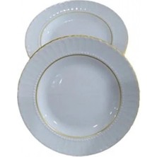 Kütahya Porselen Sedef Yaldızlı Yemek Tabağı 6lı