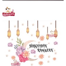 Hoşgeldin Ramazan Sticker Seti Ramazan Süsleri Ramazan Ayı Temalı Cam Duvar Süsleri