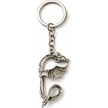 Herşey Nota Kanat Detaylı Ejderha Figürlü Ince Metal Anahtarlık