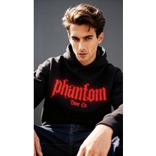 Dune Phantom Oversize Pamuk 3 Iplik Şardonlu Siyah Kapüşonlu Sweatshirt