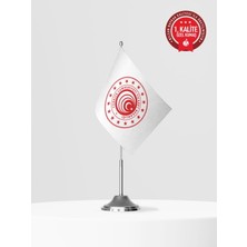 Bilsan Ticaret Bakanlığı Tekli Masa Bayrağı Set - Saten Kumaş