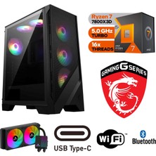 MSI Şafak-Gaming | Ryzen 7 7800X3D | 16GB Graphics | 64GB Ddr5 Ram | Msı B850 Anakart | 2tb SSD | 240MM Sıvı Soğutma | Üst Düzey Oyuncu