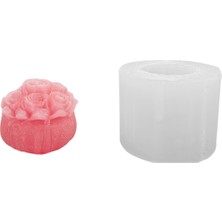 Tahtakale Toptancı Silikon 3D Saksıda Gül Buketi Mum Kalıbı