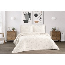 D'niss Home Kalp Desenli 3 Parça Çift Kişilik Yatak Örtüsü