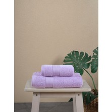 Ellaline 2’li Banyo Havlusu Seti %100 Pamuk Sertifikalı, Vücut Baş Havlu Takımı Lila - 50X80 & 70X130CM