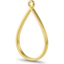 Stonechem 3.5 cm Damla Gold Zamak Kolye Ucu Epoksi ve Takı Yapımına Uygun(5 Adet)