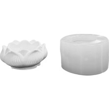 Tahtakale Toptancı Silikon 3D Lotus Çiçeği Model Taş Tozu Mumluk Kalıbı