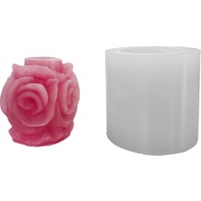 Tahtakale Toptancı Silikon 3D Gül Sütunu Mum Kalıbı