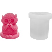 Tahtakale Toptancı Silikon 3D Sevimli Kalp Yapan Baykuş Mum Kalıbı