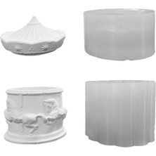 Tahtakale Toptancı Silikon 3D Kapaklı Atlı Karınca Desenli Taş Tozu Mumluk Kalıbı