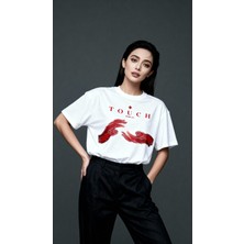 Dune Touch Oversize 3 Iplik Pamuk Baskılı T-Shirt