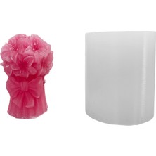 Tahtakale Toptancı Silikon 3D Kurdeleli Gelin Çiçek Buketi Mum Kalıbı