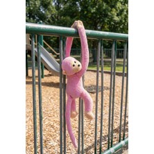 Rozitoys Elleri Yapışan Oyun ve Uyku Arkadaşı Peluş Maymun Pembe