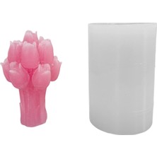 Tahtakale Toptancı Silikon 3D Lale Buketi Mum Kalıbı