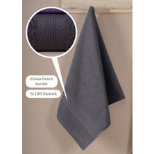 Ellaline 2'li Banyo Havlusu Seti %100 Pamuk, 2 Parça, Elmas Desen Bordürlü, 50X80 - 70X130, Oeko-Tex Sertifikalı