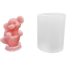 Tahtakale Toptancı Silikon 3D Fincanın Içine Oturmuş Sevimli Fil Mum Kalıbı