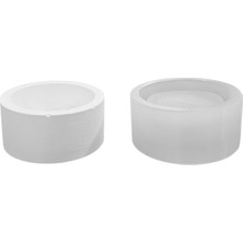 Tahtakale Toptancı Silikon 3D Yuvarlak Taş Tozu Saksı ve Mumluk Kalıbı
