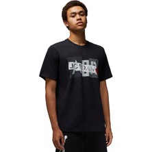 Nike Air Jordan M Brand Graphics Ss Crew Grafik Baskılı Erkek Tişört Siyah