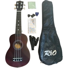 Kahverengi Ukulele Kılıfı, Askı, Pena ve Stiker Seti